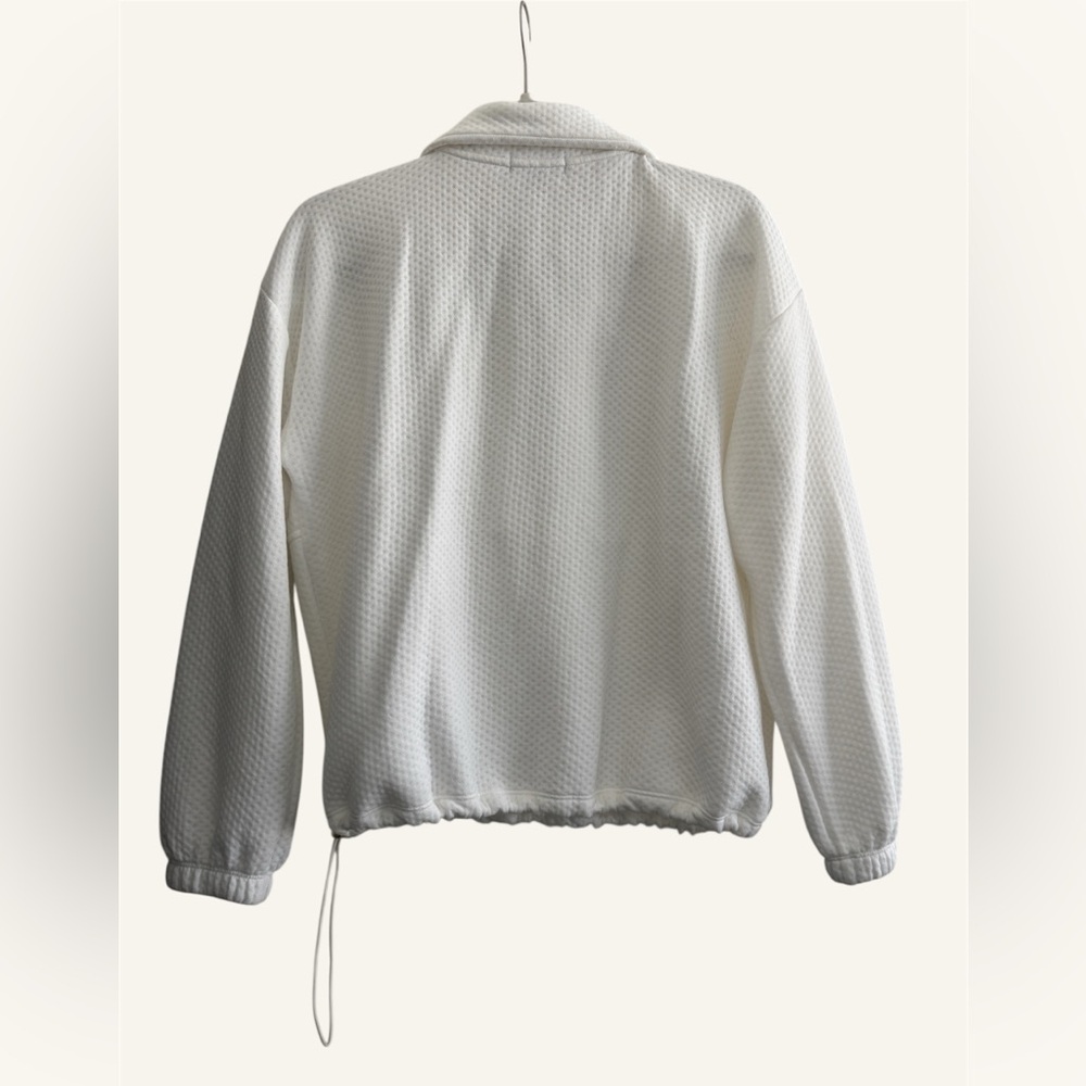 J. Crew White Textured Quarter-Zip Pullover - Picture 2 of 10